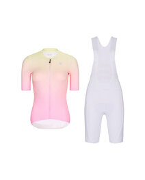 RIVANELLE Krótka koszulka kolarska i spodenki - ELEVATE - biały/różowy/kolorowy